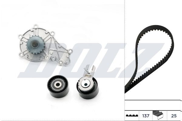 Dolz vezérműszíj készlet vízpumpával Peugeot 308 SW MK II [2014-2018] Kombi 1.6 BlueHDI 100 1560ccm 99LE 73KW (Diesel) 1. kép